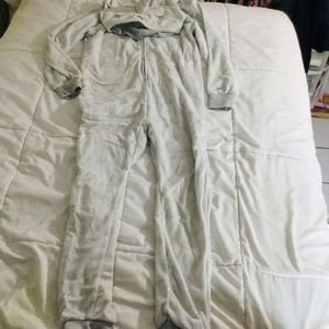 Grey and white onesie